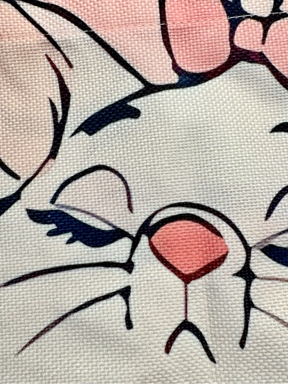 New Aristocats Marie White Cat Pink Shopping Bag Purse Tote w/ Charm - 16”